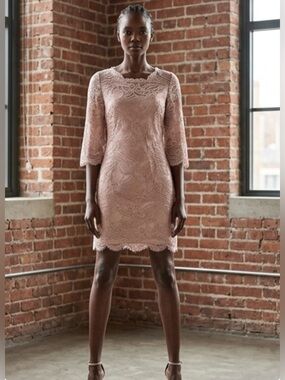 New $2290 Emilio Pucci Blush Lace Dress 26RL35. Made In Italy.